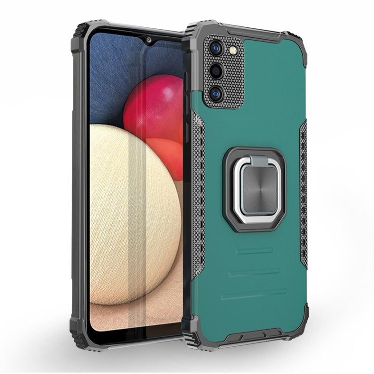 For Samsung Galaxy A02s 164mm Fierce Warrior Series Armor All-inclusive Shockproof Aluminum Alloy + TPU Protective Case with Ring Holder