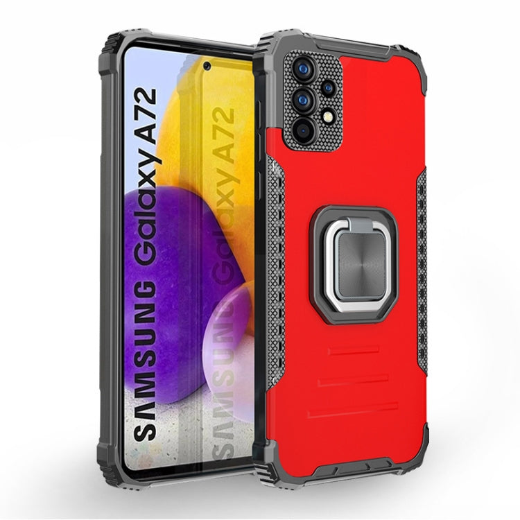 For Samsung Galaxy A72 4G / 5G Fierce Warrior Series Armor All-inclusive Shockproof Aluminum Alloy + TPU Protective Case with Ring Holder