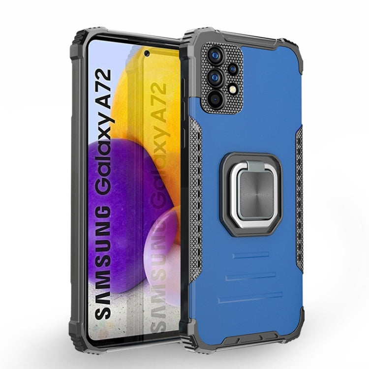 For Samsung Galaxy A72 4G / 5G Fierce Warrior Series Armor All-inclusive Shockproof Aluminum Alloy + TPU Protective Case with Ring Holder