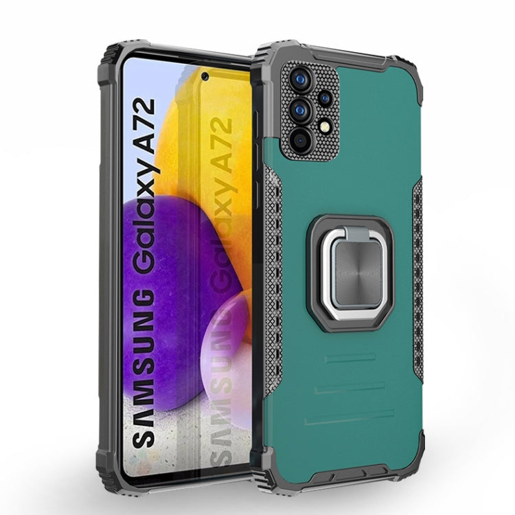 For Samsung Galaxy A72 4G / 5G Fierce Warrior Series Armor All-inclusive Shockproof Aluminum Alloy + TPU Protective Case with Ring Holder