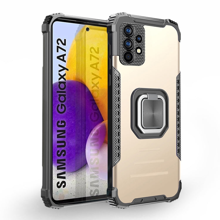 For Samsung Galaxy A72 4G / 5G Fierce Warrior Series Armor All-inclusive Shockproof Aluminum Alloy + TPU Protective Case with Ring Holder