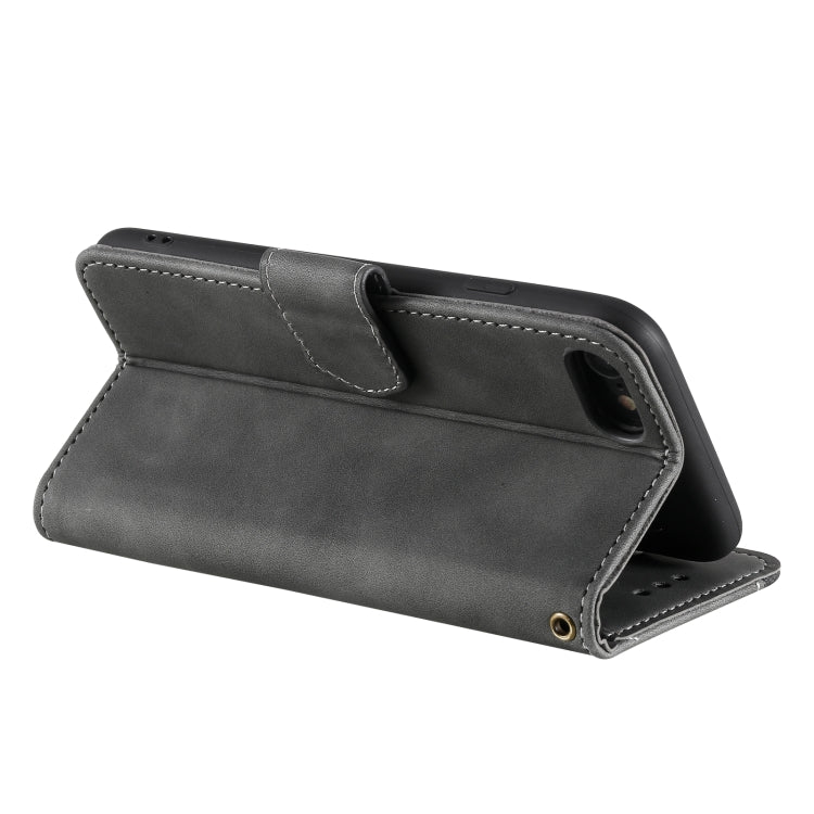 For iPhone SE 2022 / SE 2020 / 8 / 7 Stitching Calf Texture Horizontal Flip Leather Case with Holder & Card Slots & Wallet