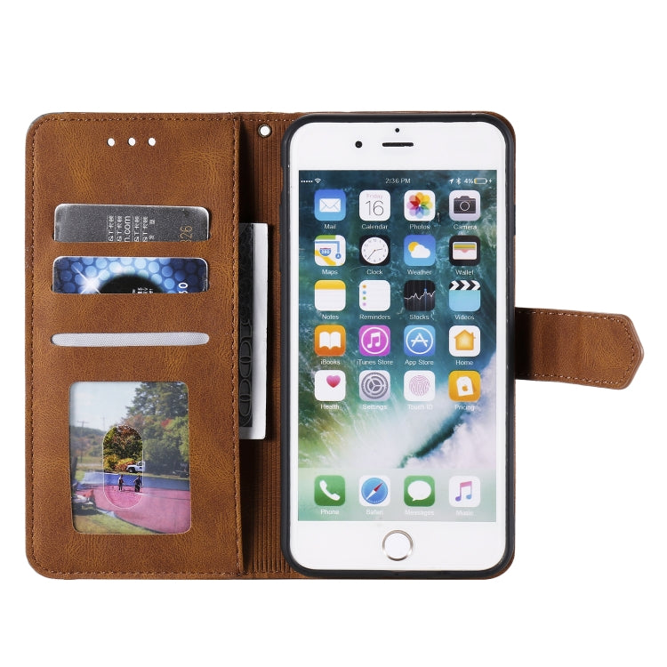 Stitching Calf Texture Horizontal Flip Leather Case with Holder & Card Slots & Wallet For iPhone 8 Plus / 7 Plus