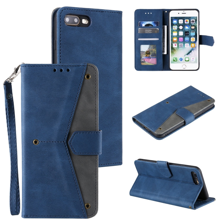 Stitching Calf Texture Horizontal Flip Leather Case with Holder & Card Slots & Wallet For iPhone 8 Plus / 7 Plus
