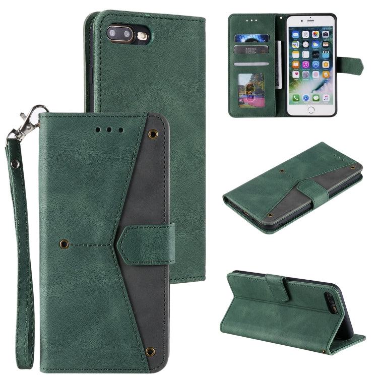 Stitching Calf Texture Horizontal Flip Leather Case with Holder & Card Slots & Wallet For iPhone 8 Plus / 7 Plus