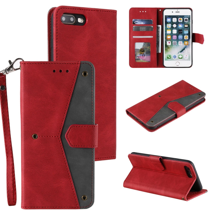 Stitching Calf Texture Horizontal Flip Leather Case with Holder & Card Slots & Wallet For iPhone 8 Plus / 7 Plus