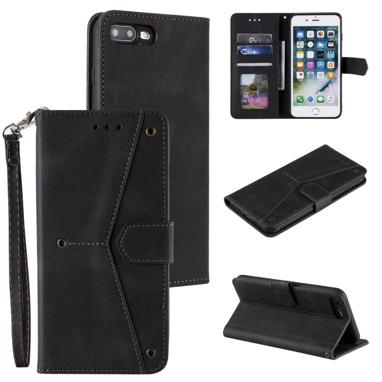 Stitching Calf Texture Horizontal Flip Leather Case with Holder & Card Slots & Wallet For iPhone 8 Plus / 7 Plus