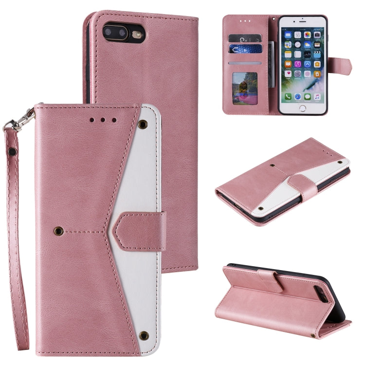 Stitching Calf Texture Horizontal Flip Leather Case with Holder & Card Slots & Wallet For iPhone 8 Plus / 7 Plus