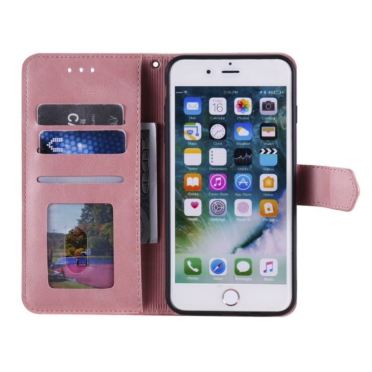 Stitching Calf Texture Horizontal Flip Leather Case with Holder & Card Slots & Wallet For iPhone 8 Plus / 7 Plus