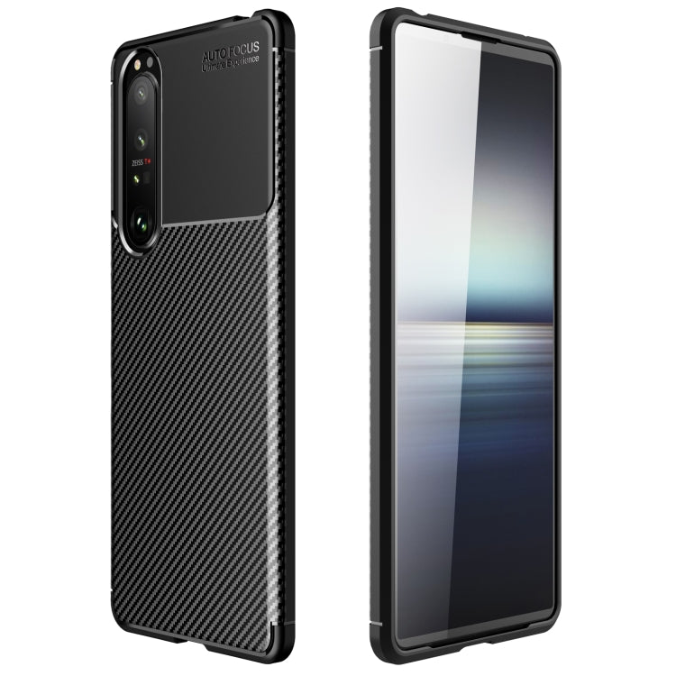 For Sony Xperia 1 III Carbon Fiber Texture Shockproof TPU Case
