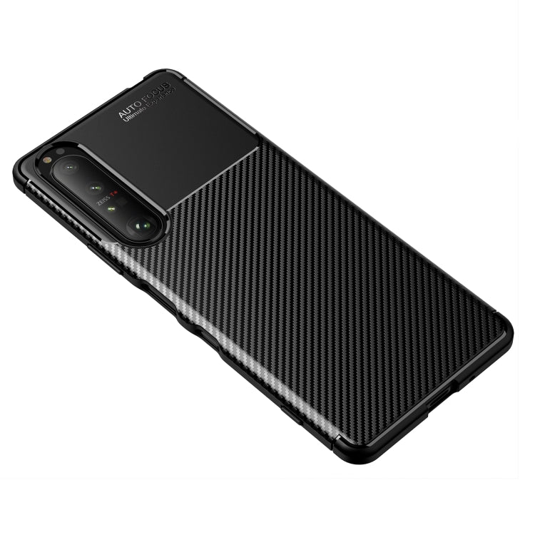 For Sony Xperia 1 III Carbon Fiber Texture Shockproof TPU Case