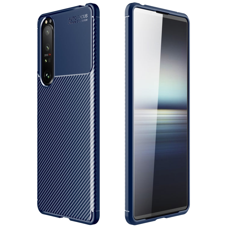 For Sony Xperia 1 III Carbon Fiber Texture Shockproof TPU Case