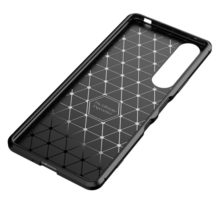 For Sony Xperia 1 III Carbon Fiber Texture Shockproof TPU Case