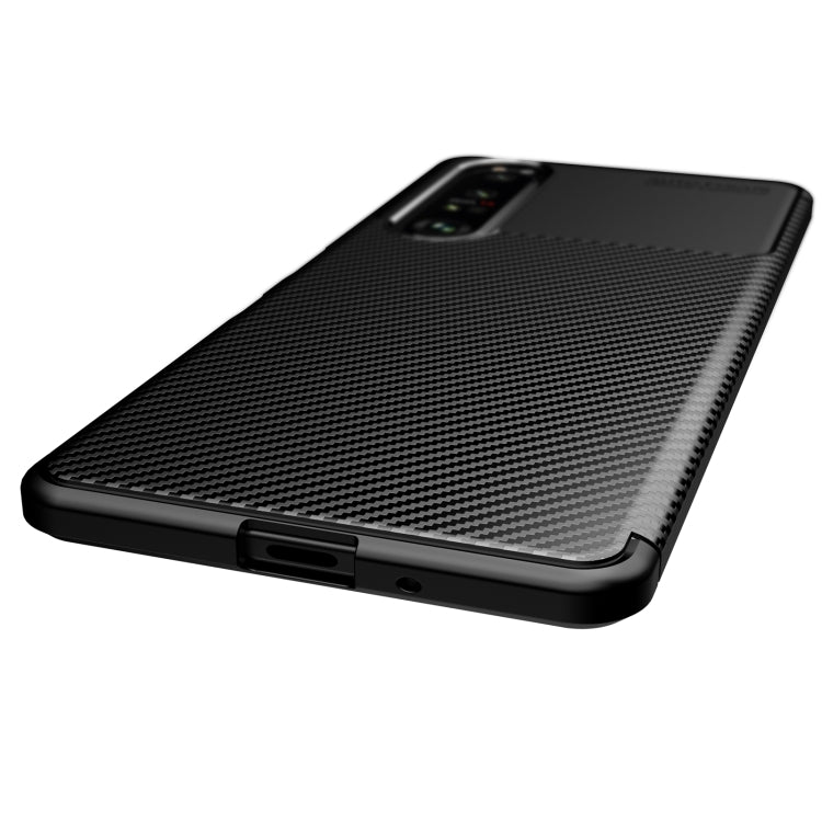 For Sony Xperia 1 III Carbon Fiber Texture Shockproof TPU Case