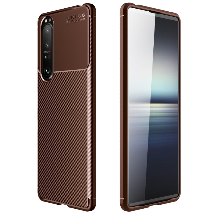 For Sony Xperia 1 III Carbon Fiber Texture Shockproof TPU Case
