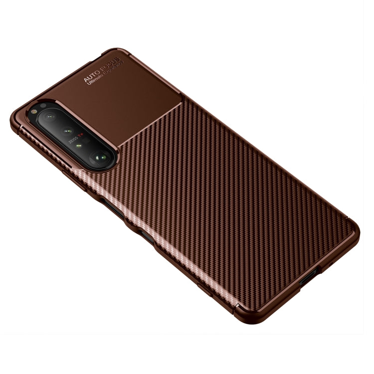 For Sony Xperia 1 III Carbon Fiber Texture Shockproof TPU Case