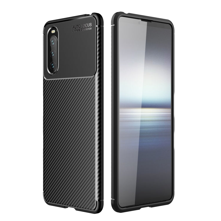 For Sony Xperia 10 III Carbon Fiber Texture Shockproof TPU Case
