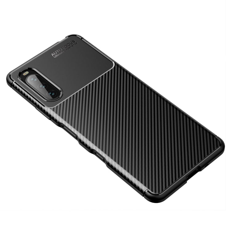 For Sony Xperia 10 III Carbon Fiber Texture Shockproof TPU Case