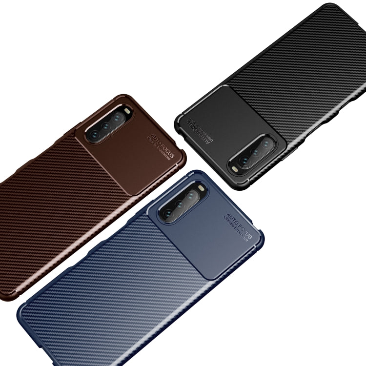 For Sony Xperia 10 III Carbon Fiber Texture Shockproof TPU Case