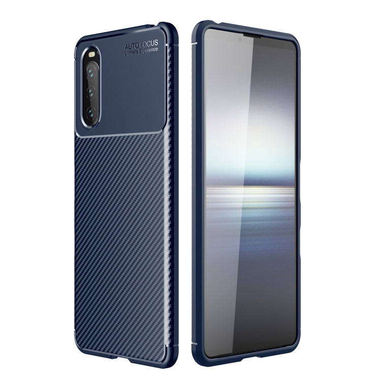 For Sony Xperia 10 III Carbon Fiber Texture Shockproof TPU Case