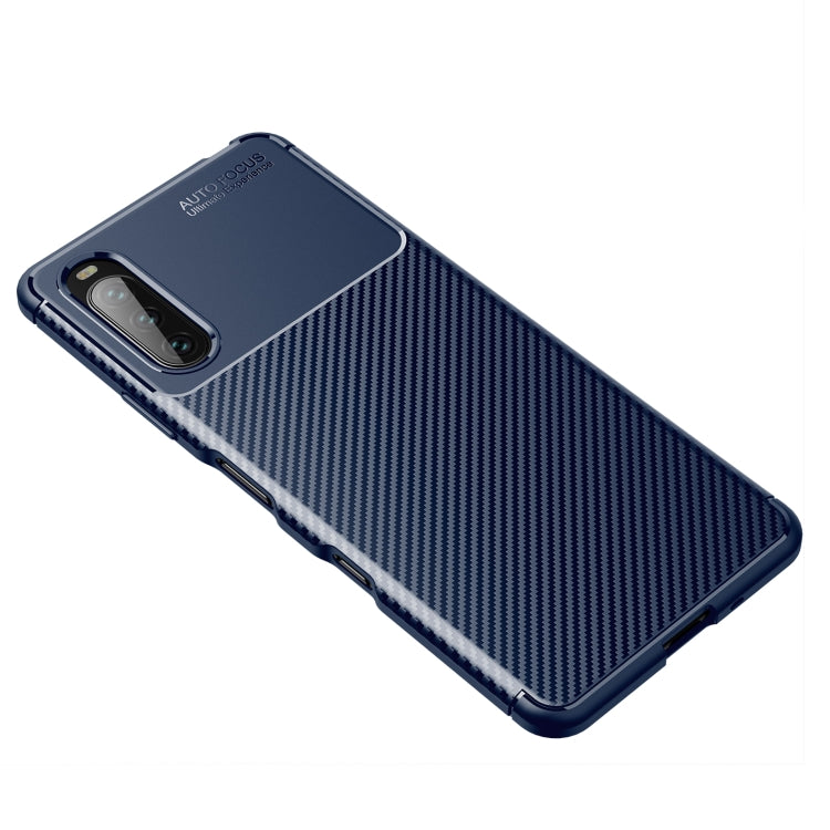 For Sony Xperia 10 III Carbon Fiber Texture Shockproof TPU Case