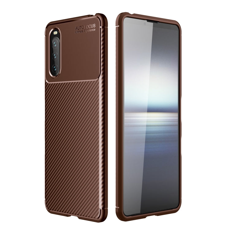 For Sony Xperia 10 III Carbon Fiber Texture Shockproof TPU Case
