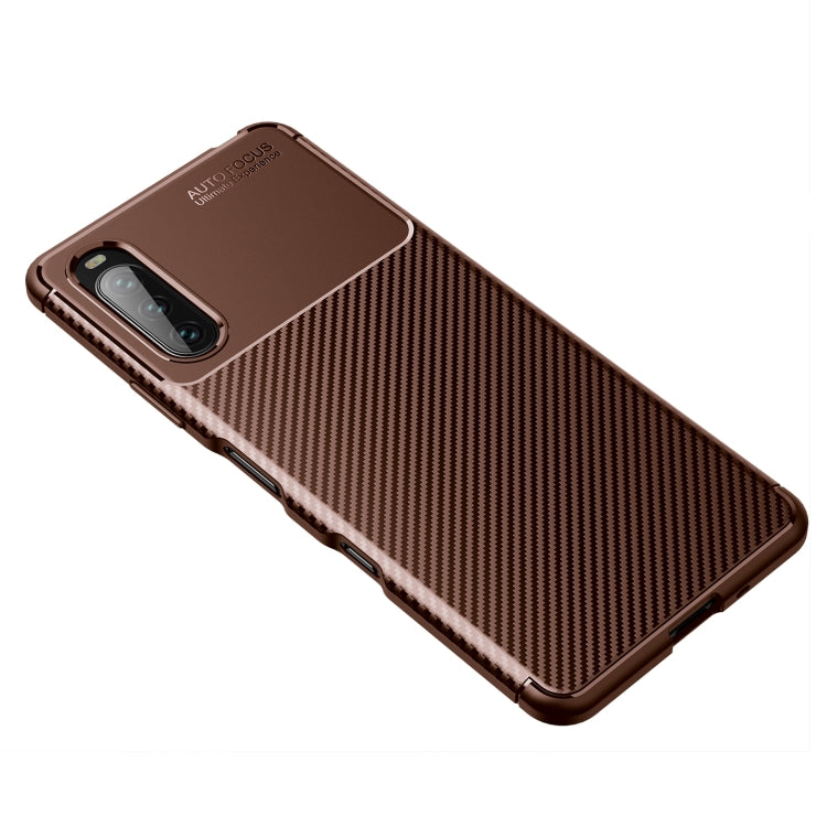 For Sony Xperia 10 III Carbon Fiber Texture Shockproof TPU Case