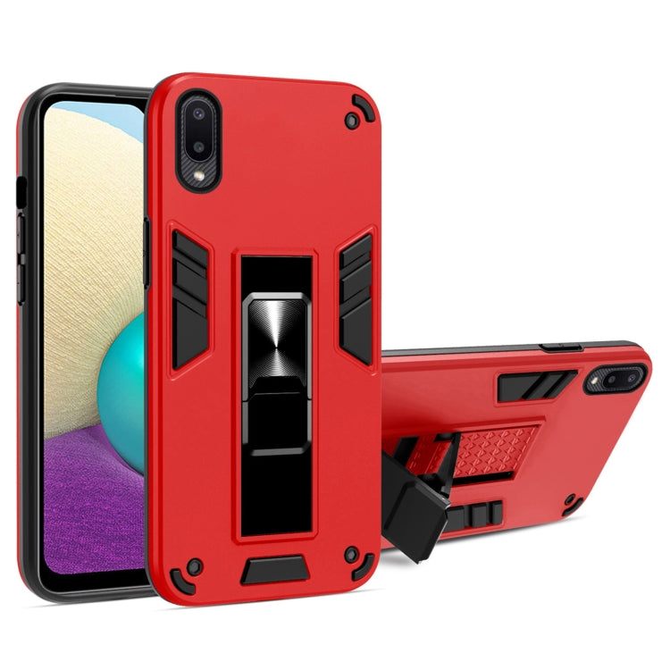 For Samsung Galaxy A02 2 in 1 PC + TPU Shockproof Protective Case with Invisible Holder