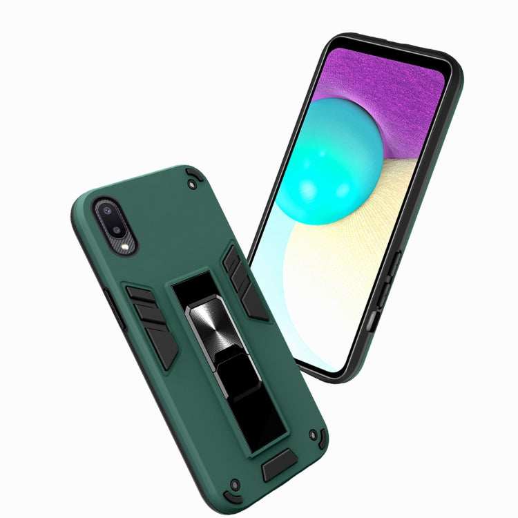 For Samsung Galaxy A02 2 in 1 PC + TPU Shockproof Protective Case with Invisible Holder