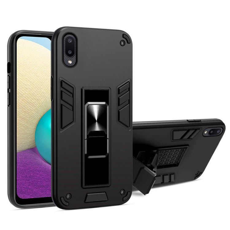For Samsung Galaxy A02 2 in 1 PC + TPU Shockproof Protective Case with Invisible Holder