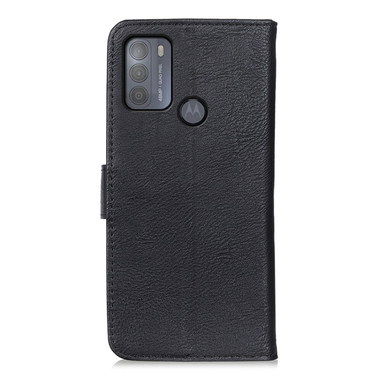 For Motorola Moto G50 KHAZNEH Cowhide Texture Horizontal Flip Leather Case with Holder & Card Slots & Wallet