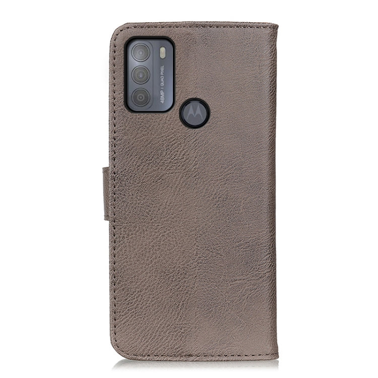For Motorola Moto G50 KHAZNEH Cowhide Texture Horizontal Flip Leather Case with Holder & Card Slots & Wallet