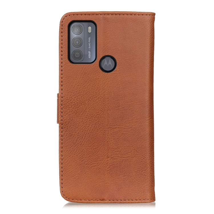 For Motorola Moto G50 KHAZNEH Cowhide Texture Horizontal Flip Leather Case with Holder & Card Slots & Wallet