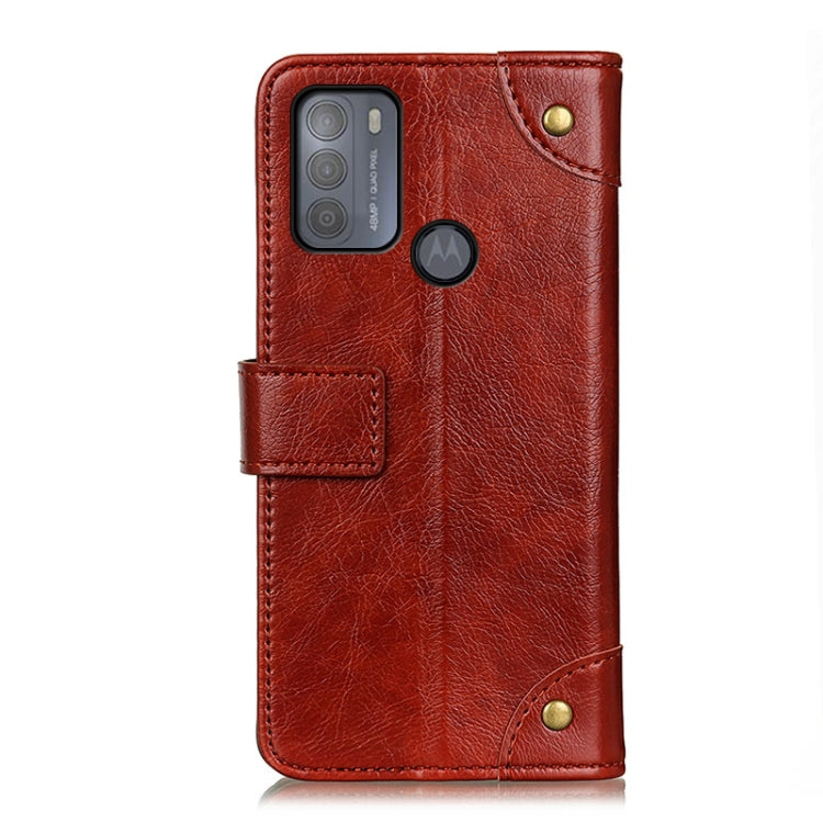 For Motorola Moto G50 Copper Buckle Nappa Texture Horizontal Flip Leather Case with Holder & Card Slots & Wallet