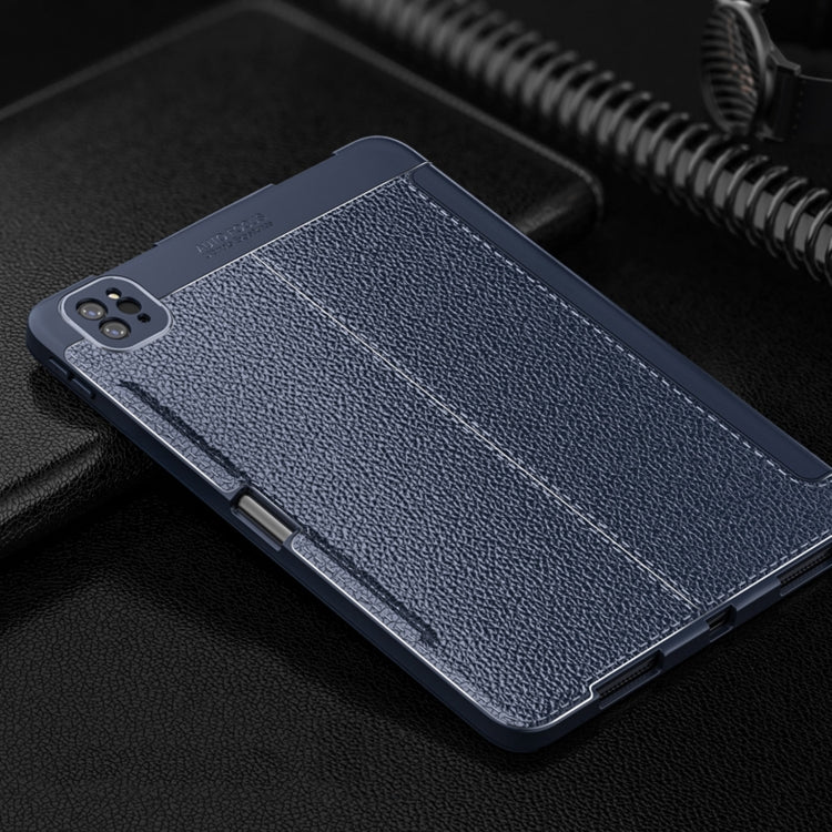 For iPad Pro 11 2022 / 2021 Lychee Peel Texture Horizontal Deformation Flip TPU Leather Tablet Case with Three-folding Holder & Sleep / Wake-up Function