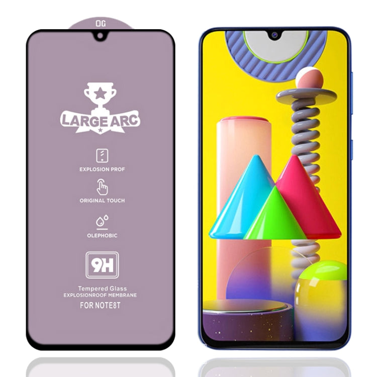 For Samsung Galaxy M31 9H HD Large Arc High Alumina Full Screen Tempered Glass Film