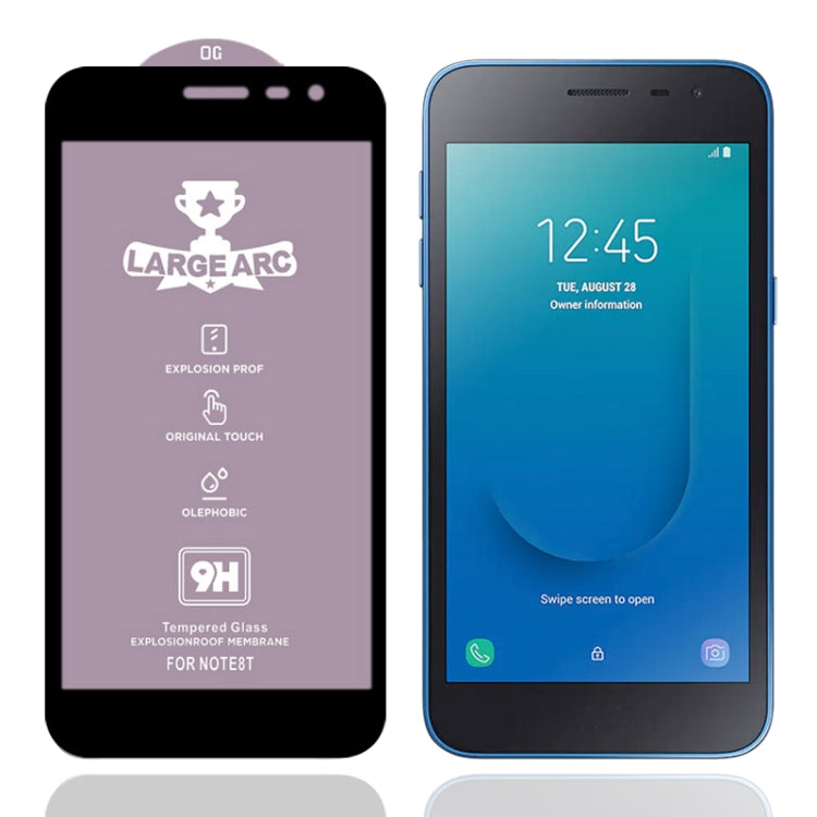 For Samsung Galaxy J2 Core (2020) 9H HD Large Arc High Alumina Full Screen Tempered Glass Film