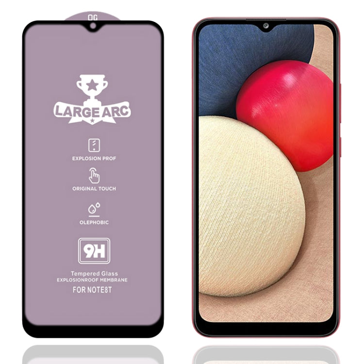 For Samsung Galaxy A02s 9H HD Large Arc High Alumina Full Screen Tempered Glass Film