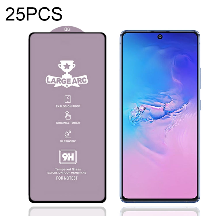 For Samsung Galaxy S10 Lite 25 PCS 9H HD Large Arc High Alumina Full Screen Tempered Glass Film