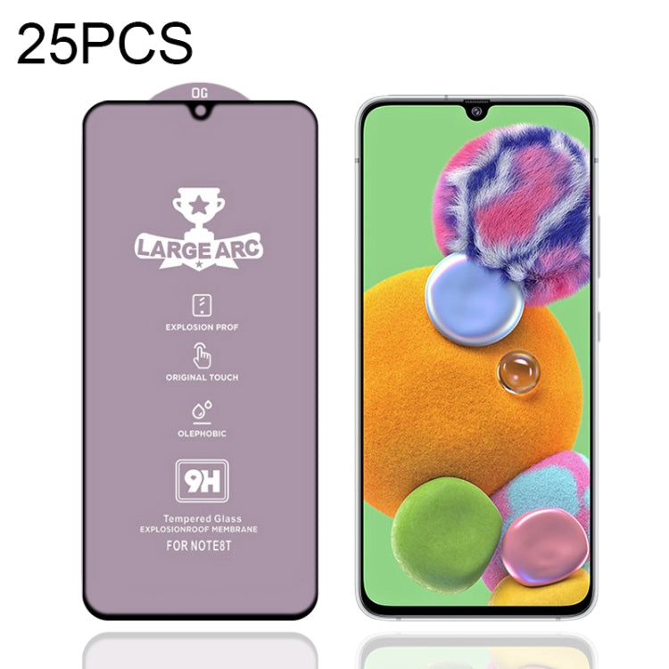 For Samsung Galaxy A90 5G 25 PCS 9H HD Large Arc High Alumina Full Screen Tempered Glass Film