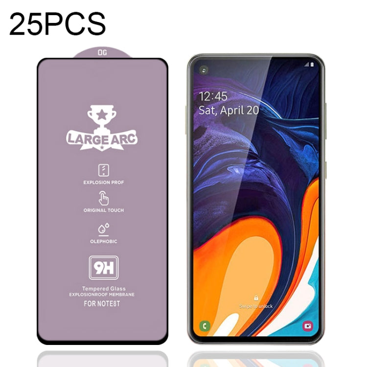 For Samsung Galaxy A60 25 PCS 9H HD Large Arc High Alumina Full Screen Tempered Glass Film