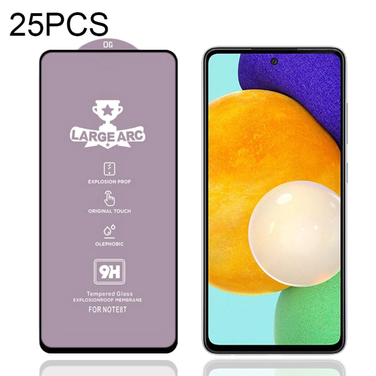 For Samsung Galaxy A52 5G 25pcs 9H HD Large Arc High Alumina Full Screen Tempered Glass Film