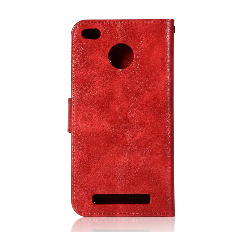For Xiaomi Redmi 3S Retro Copper Button Crazy Horse Horizontal Flip PU Leather Case with Holder & Card Slots & Wallet & Lanyard