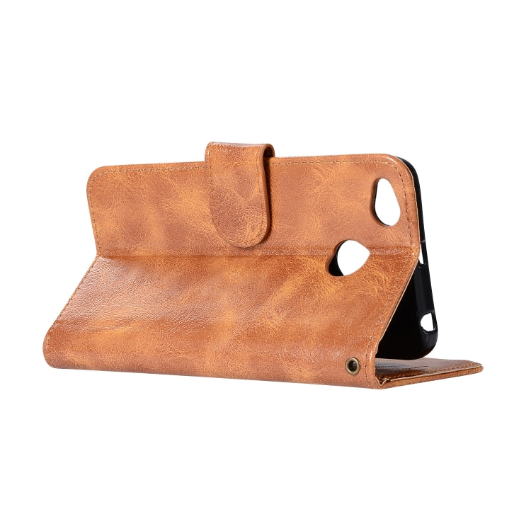 For Xiaomi Redmi 4X Retro Copper Button Crazy Horse Horizontal Flip PU Leather Case with Holder & Card Slots & Wallet & Lanyard