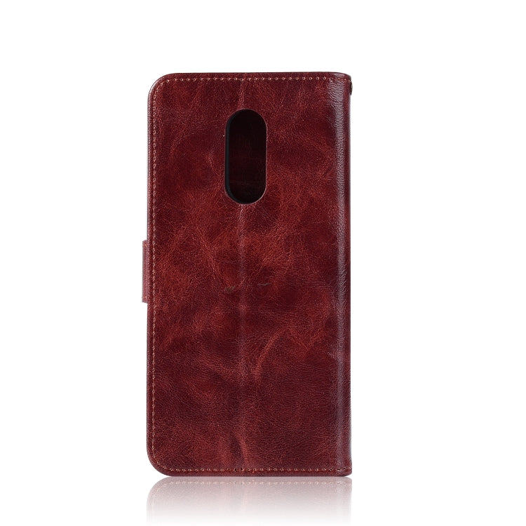For Xiaomi Redmi 5 Retro Copper Button Crazy Horse Horizontal Flip PU Leather Case with Holder & Card Slots & Wallet & Lanyard