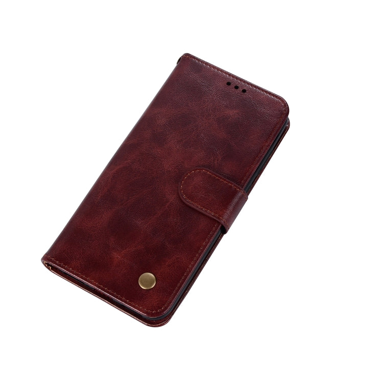 For Xiaomi Redmi 5 Retro Copper Button Crazy Horse Horizontal Flip PU Leather Case with Holder & Card Slots & Wallet & Lanyard