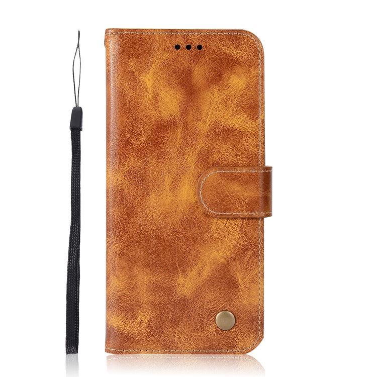 For Xiaomi Redmi 5 Retro Copper Button Crazy Horse Horizontal Flip PU Leather Case with Holder & Card Slots & Wallet & Lanyard