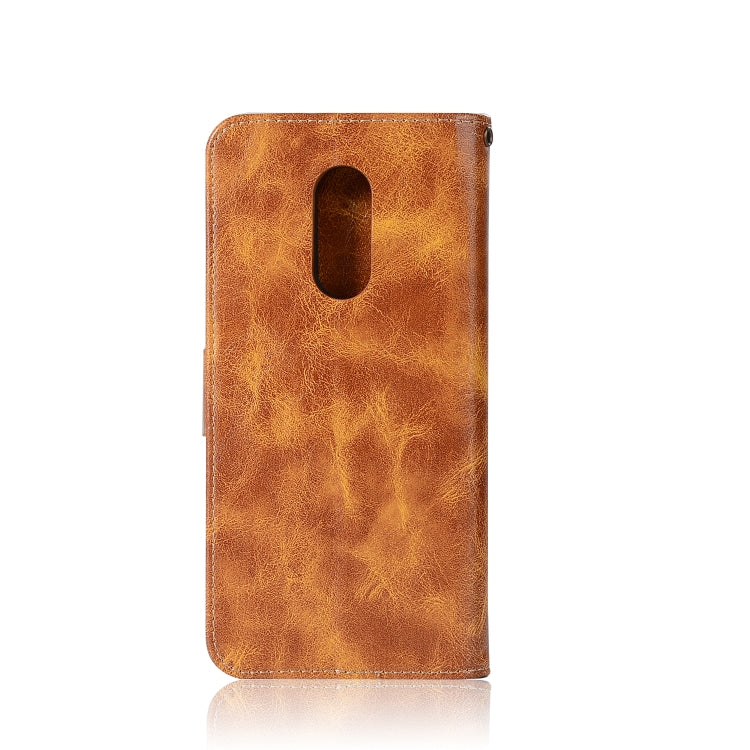 For Xiaomi Redmi 5 Retro Copper Button Crazy Horse Horizontal Flip PU Leather Case with Holder & Card Slots & Wallet & Lanyard