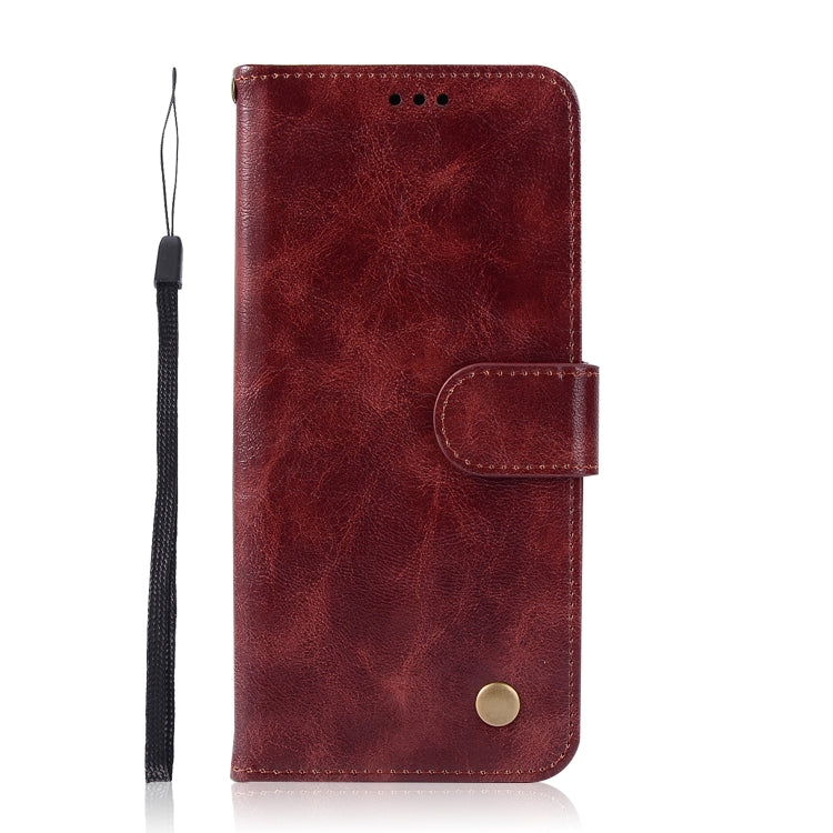 For Xiaomi Redmi 5 Plus Retro Copper Button Crazy Horse Horizontal Flip PU Leather Case with Holder & Card Slots & Wallet & Lanyard