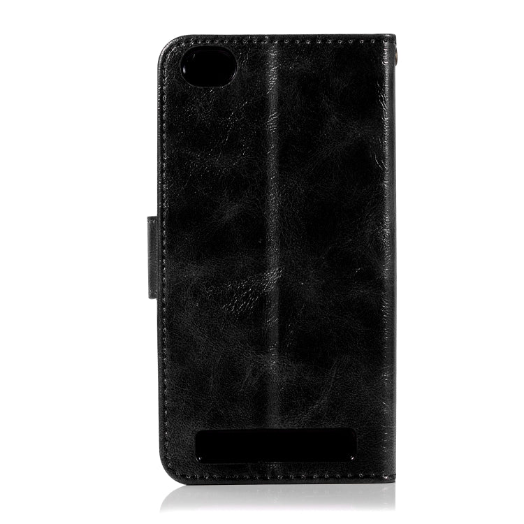 For Xiaomi Redmi 5A Retro Copper Button Crazy Horse Horizontal Flip PU Leather Case with Holder & Card Slots & Wallet & Lanyard